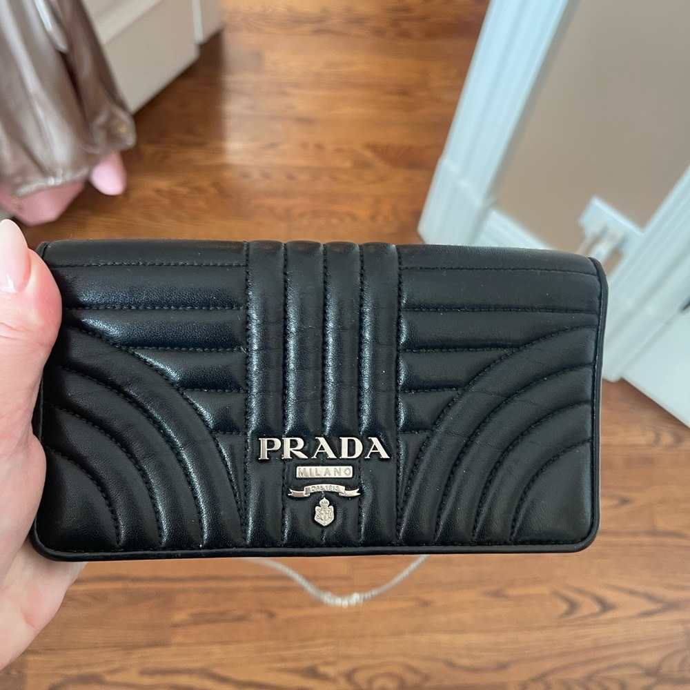 Prada Black Quilted Leather Wallet